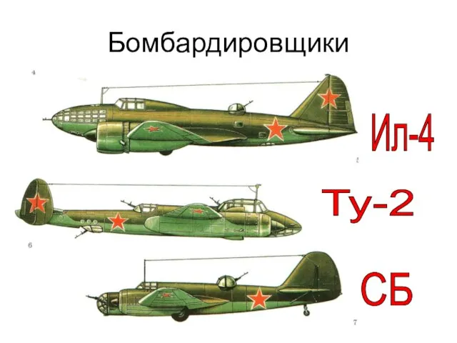 Бомбардировщики Ил-4 Ту-2 СБ