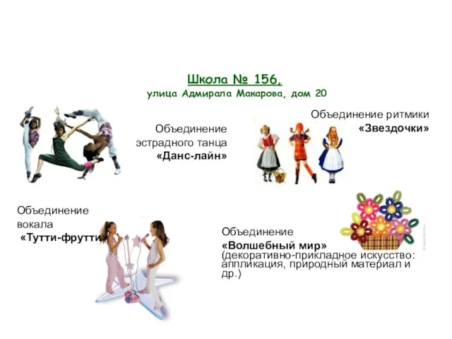 Школа № 156, улица Адмирала Макарова, дом 20 Объединение «Волшебный мир» (декоративно-прикладное