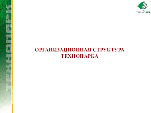 ОРГАНИЗАЦИОННАЯ СТРУКТУРА ТЕХНОПАРКА