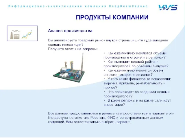 ПРОДУКТЫ КОМПАНИИ