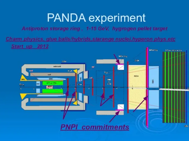 PANDA experiment Antiproton storage ring , 1-15 GeV, hygrogen pellet target Charm