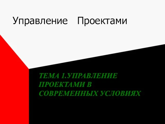 Управление Проектами ТЕМА 1.УПРАВЛЕНИЕ ПРОЕКТАМИ В СОВРЕМЕННЫХ УСЛОВИЯХ