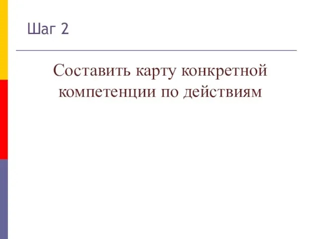 Шаг 2 Составить карту конкретной компетенции по действиям