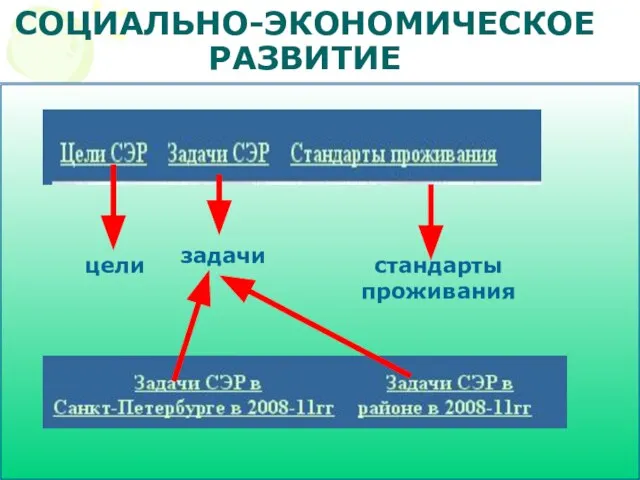 СОЦИАЛЬНО-ЭКОНОМИЧЕСКОЕ РАЗВИТИЕ цели задачи стандарты проживания