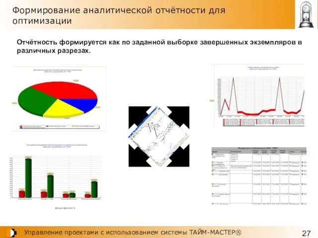 Формирование аналитической отчётности для оптимизации Отчётность формируется как по заданной выборке завершенных экземпляров в различных разрезах.