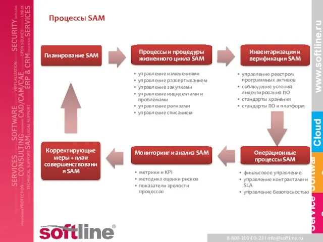 Планирование SAM Процессы и процедуры жизненного цикла SAM Инвентаризация и верификация SAM