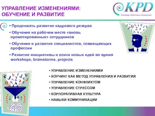 Продолжать развитие кадрового резерва Обучение на рабочем месте «вновь промотированных» сотрудников Обучение