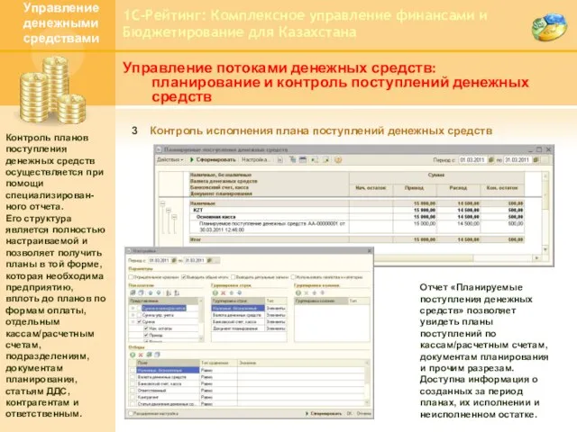 1С-Рейтинг: Комплексное управление финансами и Бюджетирование для Казахстана Управление потоками денежных средств: