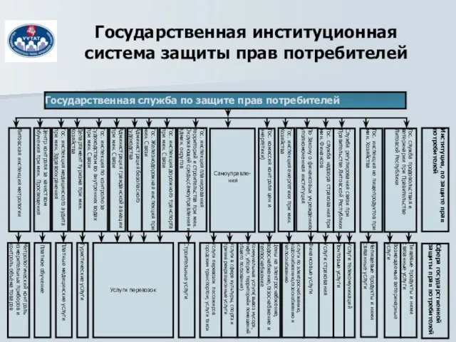 Государственная институционная система защиты прав потребителей Государственная служба по защите прав потребителей