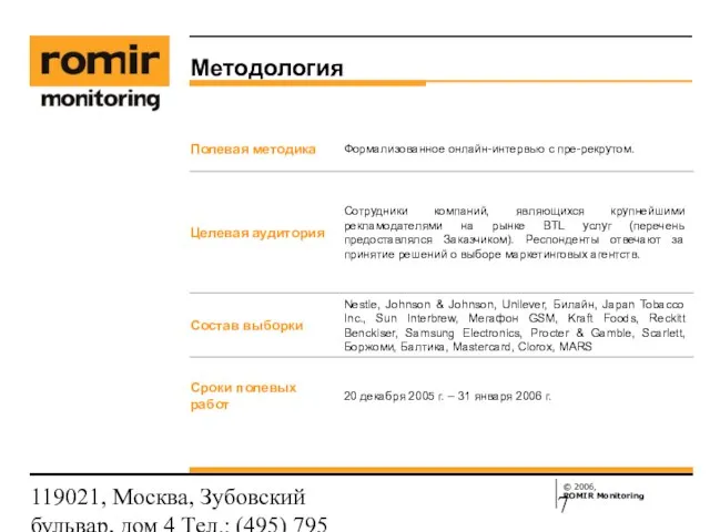 119021, Москва, Зубовский бульвар, дом 4 Тел.: (495) 795 3388; Факс: (495)