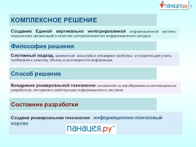 Создание Единой вертикально интегрированной информационной системы медицинских организаций в качестве централизованного информационного