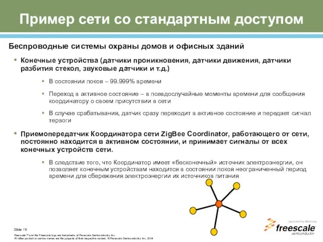 Пример сети со стандартным доступом Беспроводные системы охраны домов и офисных зданий