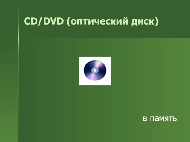 CD/DVD (оптический диск) в память