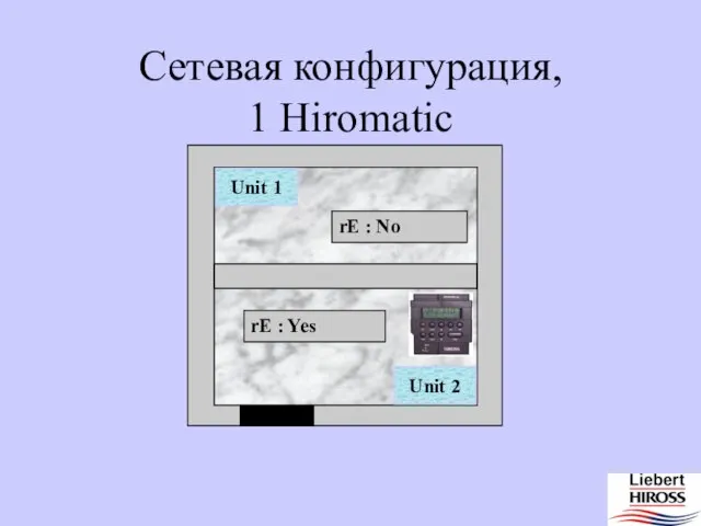 Сетевая конфигурация, 1 Hiromatic Unit 1 Unit 2 rE : No rE : Yes