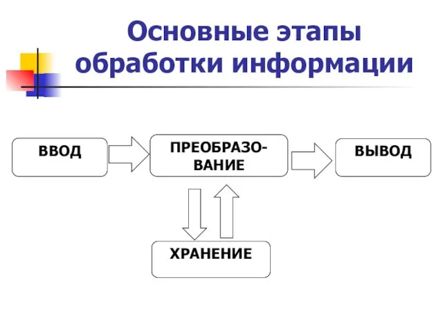 Основные этапы обработки информации