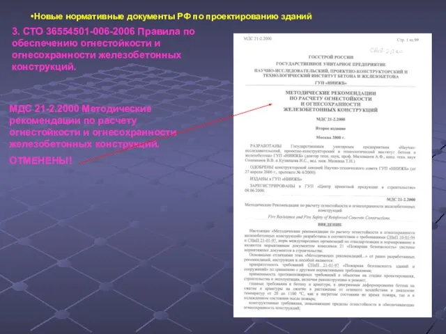 Новые нормативные документы РФ по проектированию зданий 3. СТО 36554501-006-2006 Правила по