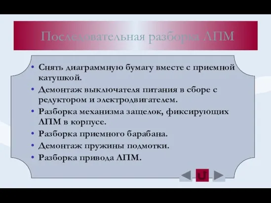 Снять диаграммную бумагу вместе с приемной катушкой. Демонтаж выключателя питания в сборе