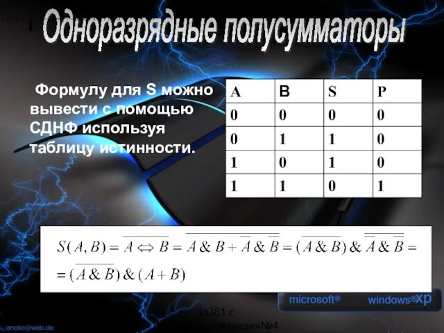 _______id381 г. Мурманск, гимназия№4 1 Формулу для S можно вывести с помощью