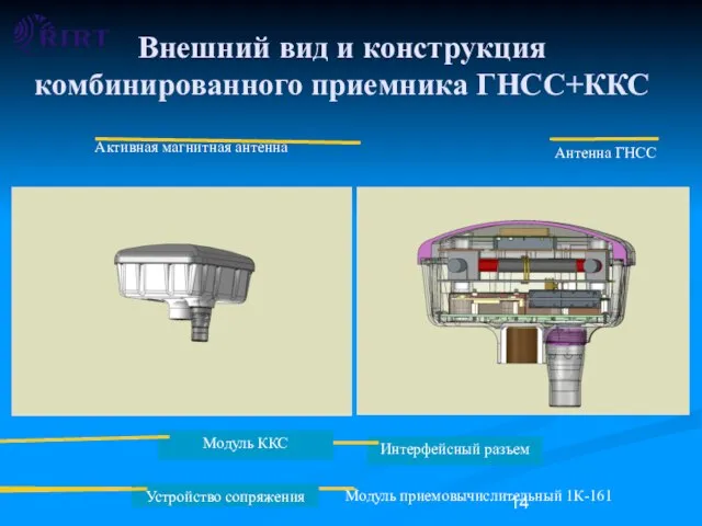 Внешний вид и конструкция комбинированного приемника ГНСС+ККС Активная магнитная антенна Антенна ГНСС