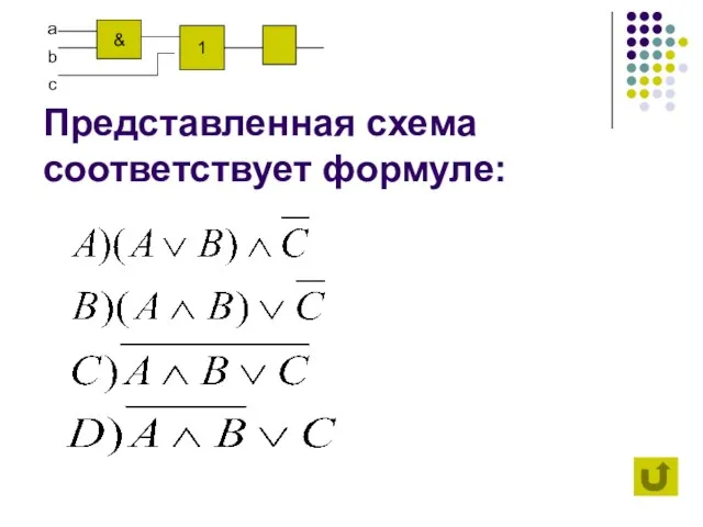 Представленная схема соответствует формуле: & 1 а с b