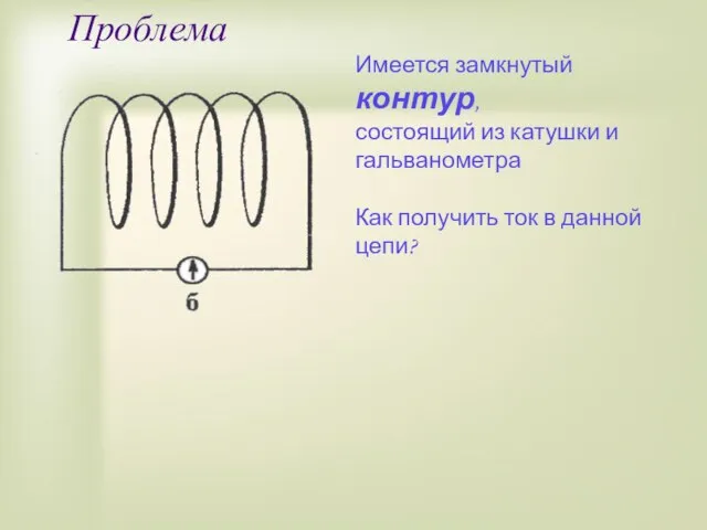 Проблема Имеется замкнутый контур, состоящий из катушки и гальванометра Как получить ток в данной цепи?