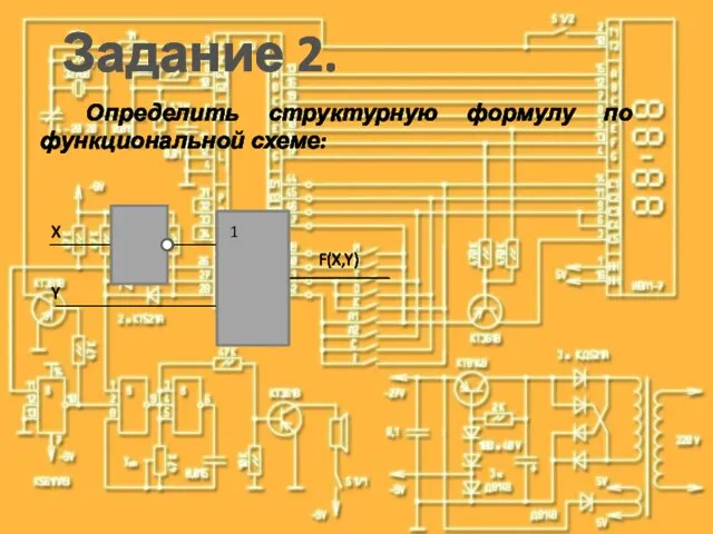 Задание 2. Определить структурную формулу по функциональной схеме: 1 F(X,Y) X Y