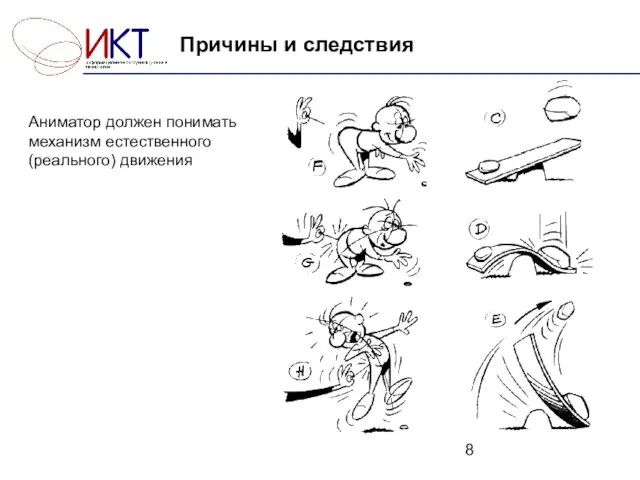 Причины и следствия Аниматор должен понимать механизм естественного (реального) движения