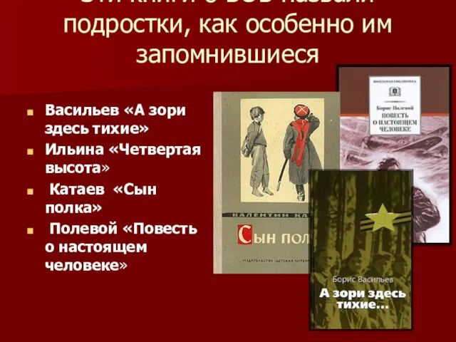 Эти книги о ВОВ назвали подростки, как особенно им запомнившиеся Васильев «А