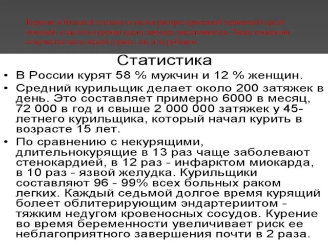 Курение в большой степени остается распространенной привычкой среди юношей, а частота курения