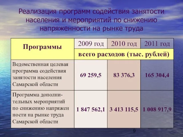 Реализация программ содействия занятости населения и мероприятий по снижению напряженности на рынке труда