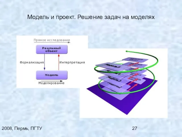 2008, Пермь, ПГТУ Модель и проект. Решение задач на моделях