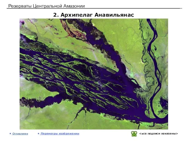 Резерваты Центральной Амазонии 2. Архипелаг Анавильянас Оглавление Параметры изображения