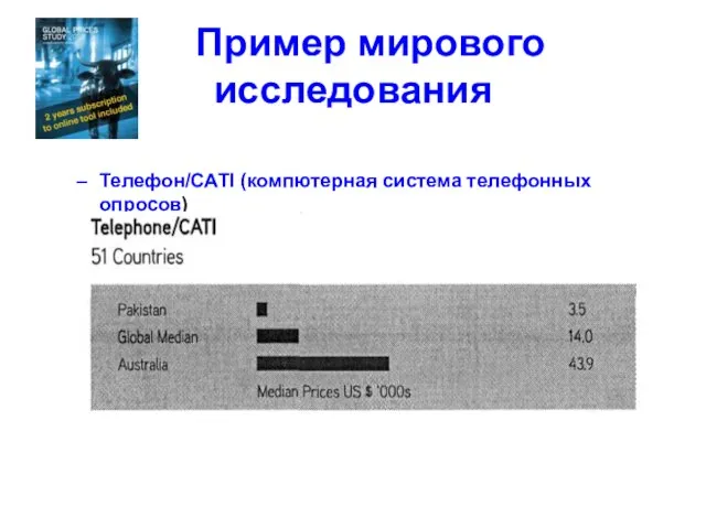 Пример мирового исследования Телефон/САТI (компютерная система телефонных опросов)