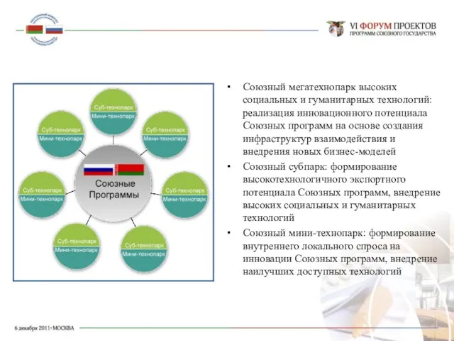 Союзный мегатехнопарк высоких социальных и гуманитарных технологий: реализация инновационного потенциала Союзных программ