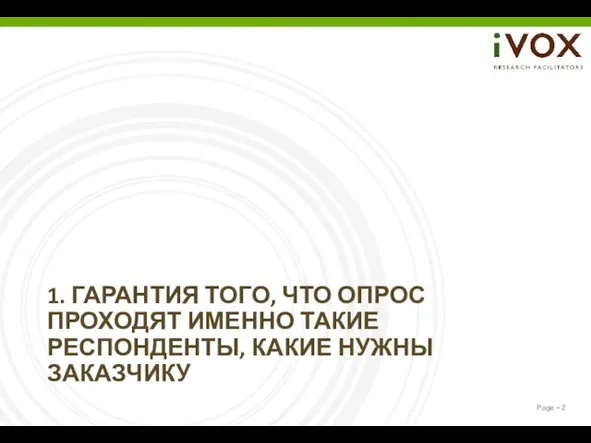 1. ГАРАНТИЯ ТОГО, ЧТО ОПРОС ПРОХОДЯТ ИМЕННО ТАКИЕ РЕСПОНДЕНТЫ, КАКИЕ НУЖНЫ ЗАКАЗЧИКУ