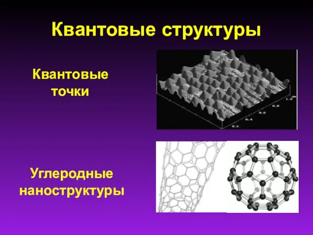 Квантовые структуры Квантовые точки Углеродные наноструктуры