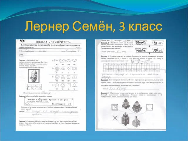 Лернер Семён, 3 класс