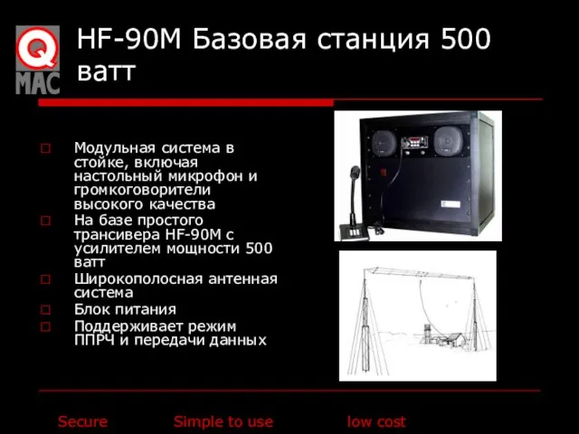 HF-90M Базовая станция 500 ватт Модульная система в стойке, включая настольный микрофон