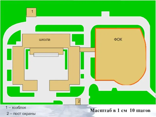 Масштаб в 1 см 10 шагов школа ФОК 1 2 1 –