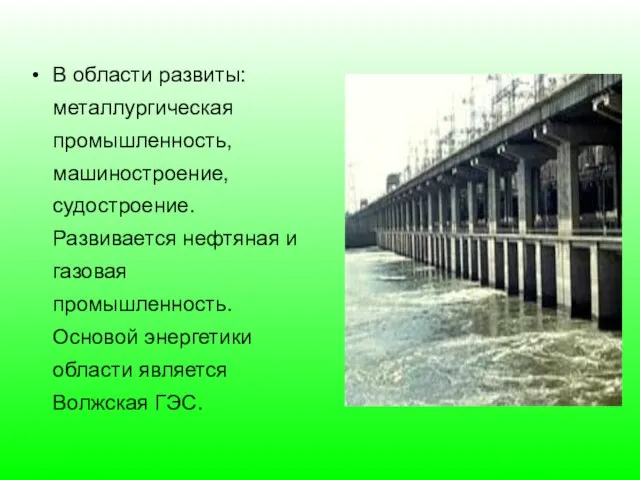 В области развиты: металлургическая промышленность, машиностроение, судостроение. Развивается нефтяная и газовая промышленность.