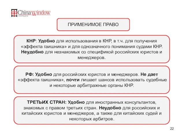 ПРИМЕНИМОЕ ПРАВО ТРЕТЬИХ СТРАН: Удобно для иностранных консультантов, знакомых с правом третьих