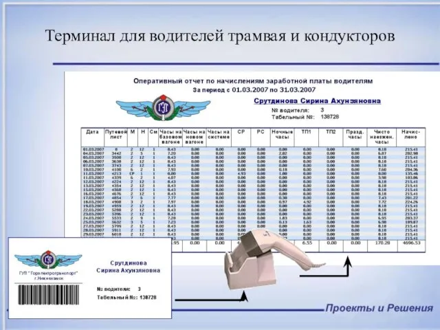 Терминал для водителей трамвая и кондукторов