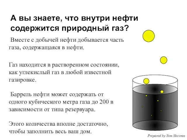 А вы знаете, что внутри нефти содержится природный газ? Газ находится в