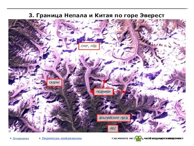 3. Граница Непала и Китая по горе Эверест Оглавление Параметры изображения лес