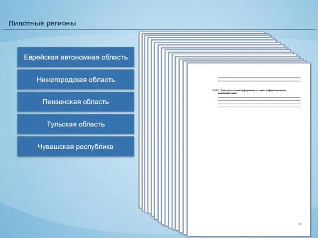 Пилотные регионы Еврейская автономная область Нижегородская область Пензенская область Тульская область Чувашская республика
