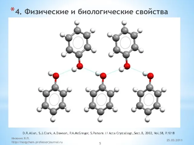 4. Физические и биологические свойства D.R.Allan, S.J.Clark, A.Dawson, P.A.McGregor, S.Parsons // Acta