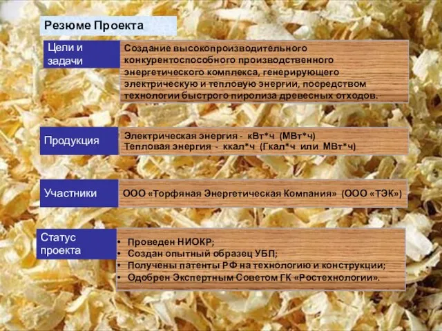 Создание высокопроизводительного конкурентоспособного производственного энергетического комплекса, генерирующего электрическую и тепловую энергии, посредством