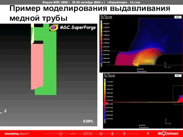 Пример моделирования выдавливания медной трубы