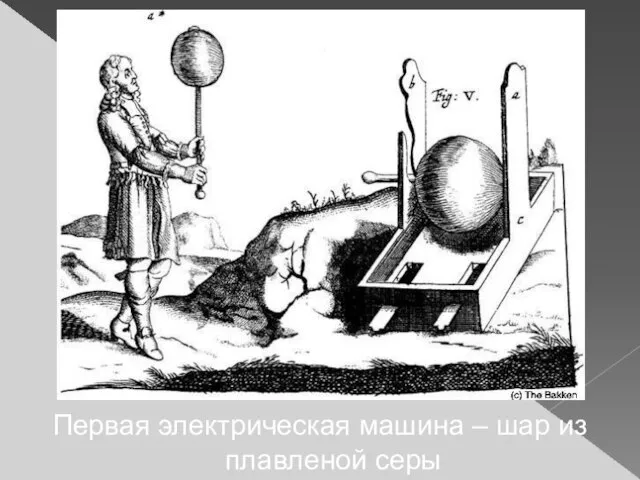 Первая электрическая машина – шар из плавленой серы
