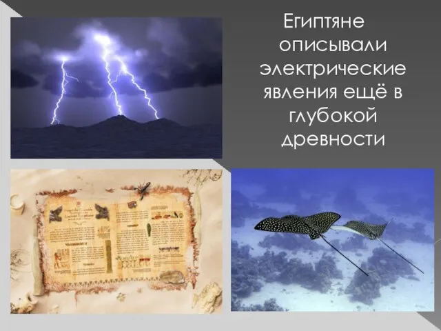 Египтяне описывали электрические явления ещё в глубокой древности